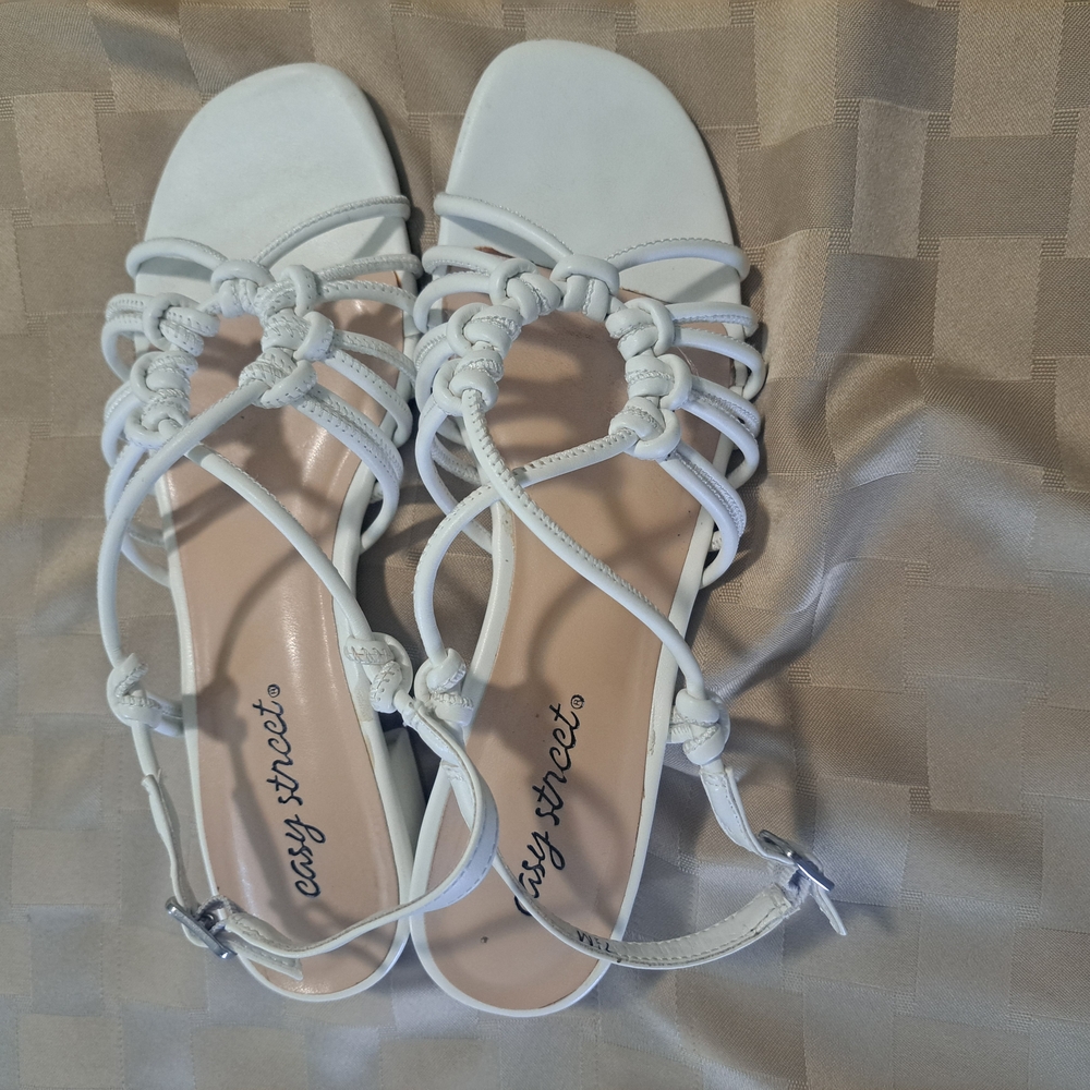 Easy Street White Strappy Sandals